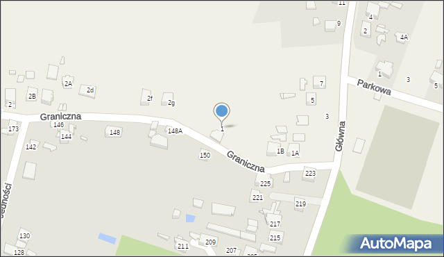 Sarnów, Graniczna, 1, mapa Sarnów