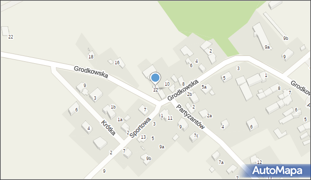 Sidzina, Grodkowska, 12, mapa Sidzina