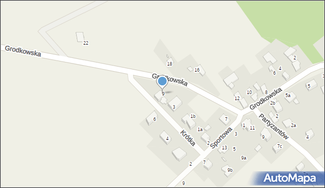 Sidzina, Grodkowska, 9, mapa Sidzina