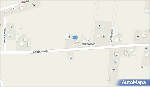 Sieborowice, Grabowiec, 19, mapa Sieborowice