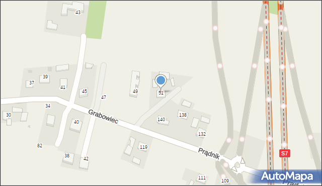 Sieborowice, Grabowiec, 51, mapa Sieborowice