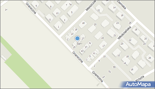 Siechnice, Graniczna, 19, mapa Siechnice