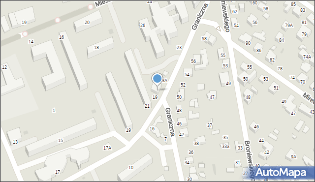 Siedlce, Graniczna, 21, mapa Siedlce