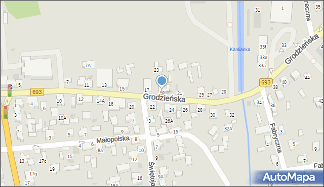 Siemiatycze, Grodzieńska, 19, mapa Siemiatycze