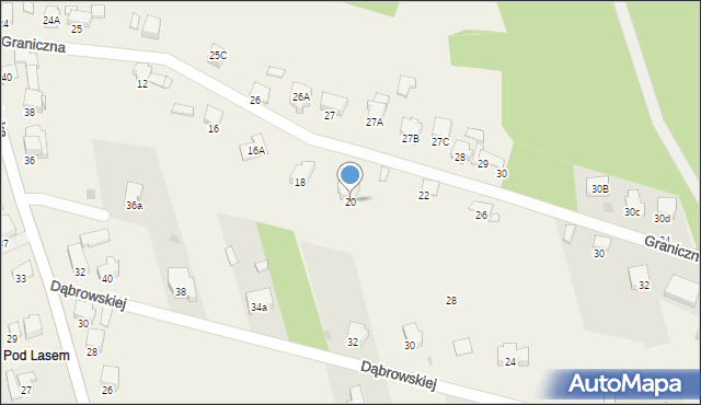 Sieniczno, Graniczna, 20, mapa Sieniczno