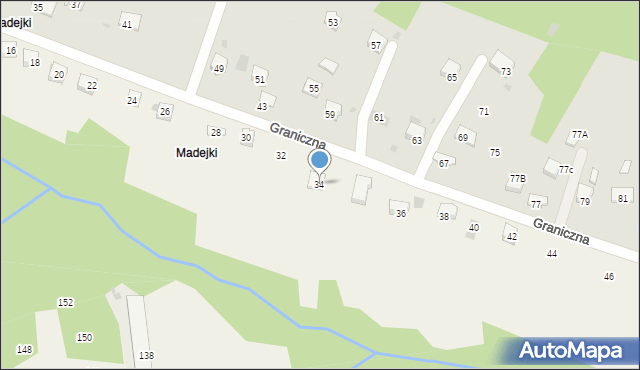 Siepraw, Graniczna, 34, mapa Siepraw