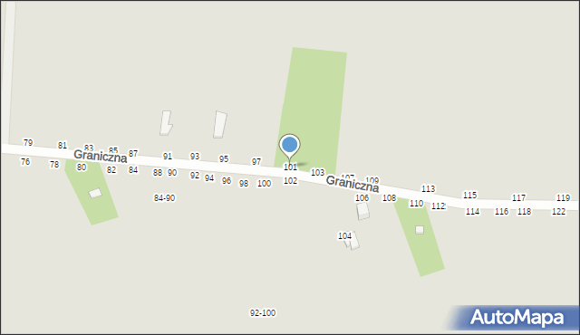 Skierniewice, Graniczna, 101, mapa Skierniewic