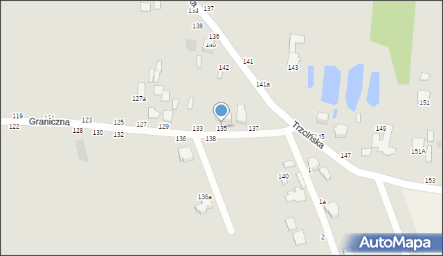 Skierniewice, Graniczna, 135, mapa Skierniewic