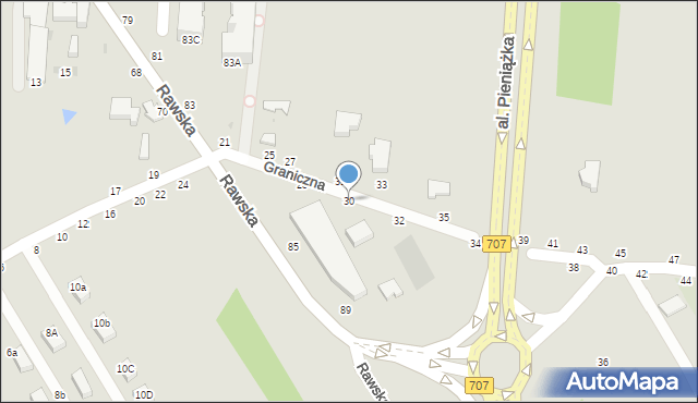 Skierniewice, Graniczna, 30, mapa Skierniewic