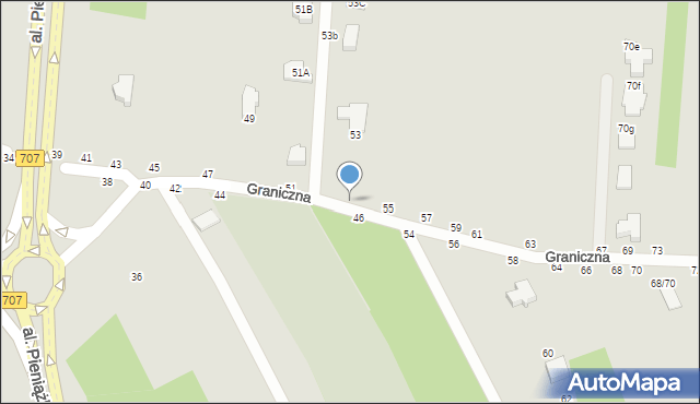 Skierniewice, Graniczna, 53, mapa Skierniewic