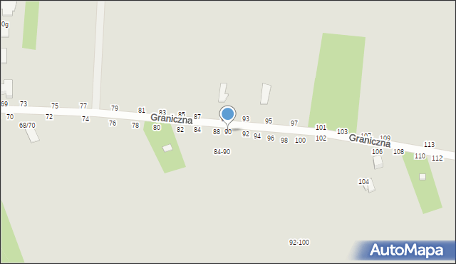 Skierniewice, Graniczna, 90, mapa Skierniewic