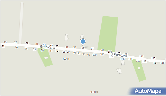 Skierniewice, Graniczna, 95, mapa Skierniewic