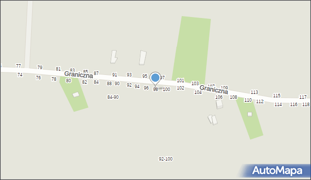 Skierniewice, Graniczna, 98, mapa Skierniewic