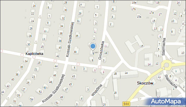 Skoczów, Groszówka, 6, mapa Skoczów