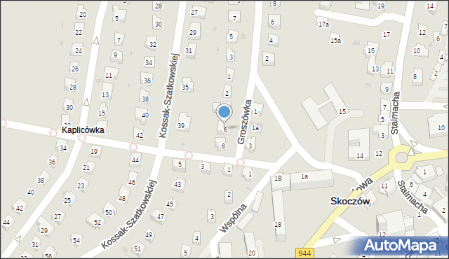 Skoczów, Groszówka, 6, mapa Skoczów