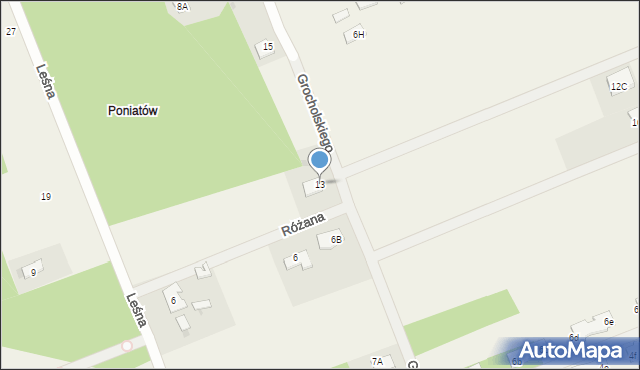 Skrzeszew, Grocholskiego Zdzisława, hr., 13, mapa Skrzeszew