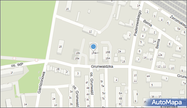 Skwierzyna, Grunwaldzka, 17B, mapa Skwierzyna