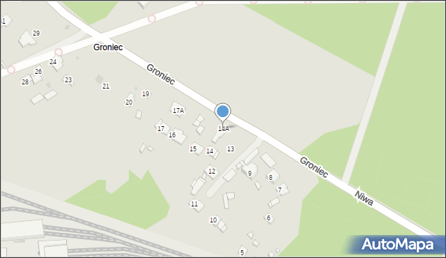 Sławków, Groniec, 14A, mapa Sławków