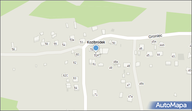 Sławków, Groniec, 51A, mapa Sławków