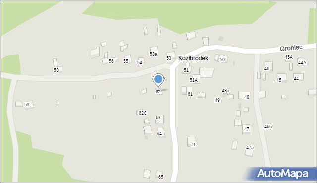 Sławków, Groniec, 62, mapa Sławków