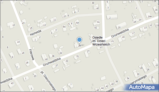 Sławno, Grunwaldzka, 28, mapa Sławno