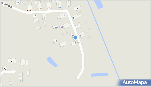 Słubice, Grzybowa, 7, mapa Słubice