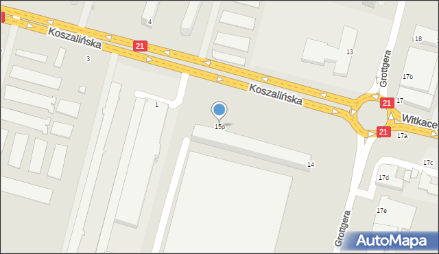 Słupsk, Grottgera Artura, 15p, mapa Słupska