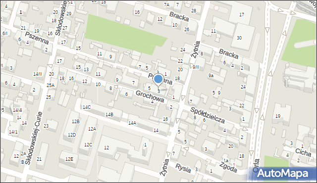 Sosnowiec, Grochowa, 3, mapa Sosnowca