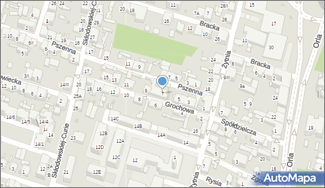 Sosnowiec, Grochowa, 7, mapa Sosnowca