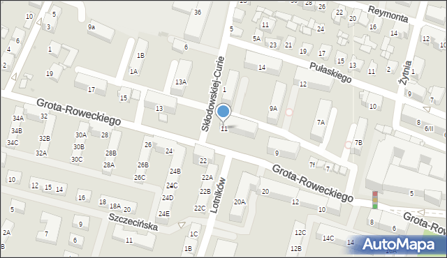 Sosnowiec, Grota-Roweckiego Stefana, gen., 11, mapa Sosnowca