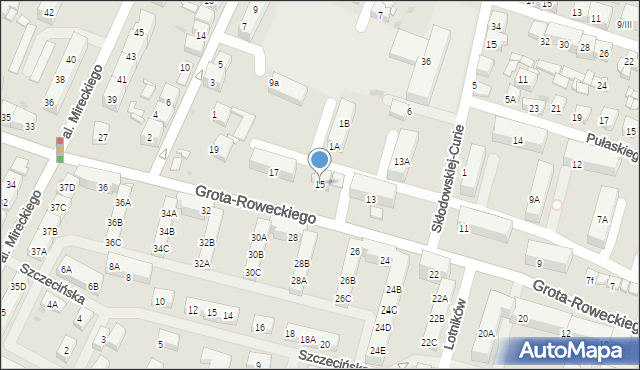 Sosnowiec, Grota-Roweckiego Stefana, gen., 15, mapa Sosnowca