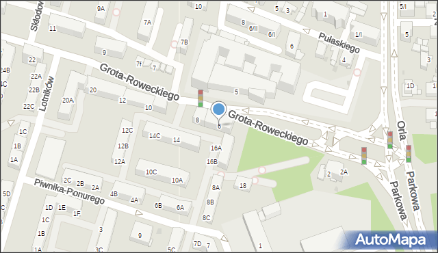 Sosnowiec, Grota-Roweckiego Stefana, gen., 6, mapa Sosnowca