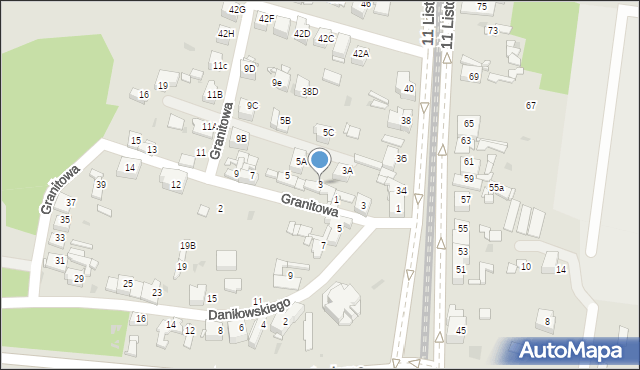 Sosnowiec, Granitowa, 3, mapa Sosnowca