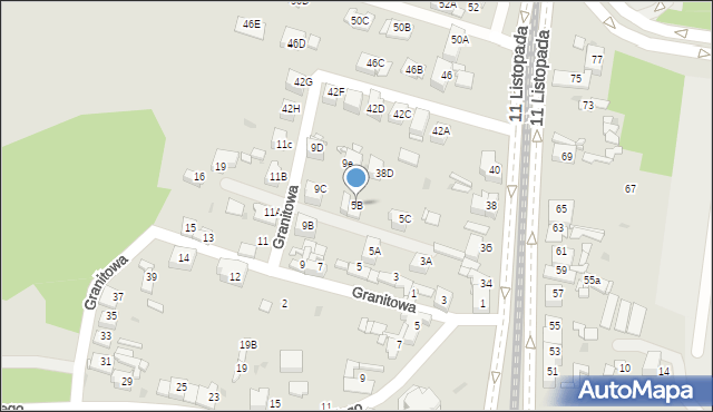 Sosnowiec, Granitowa, 5B, mapa Sosnowca