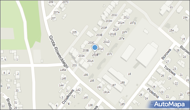 Sosnowiec, Grota-Roweckiego Stefana, gen., 201B, mapa Sosnowca