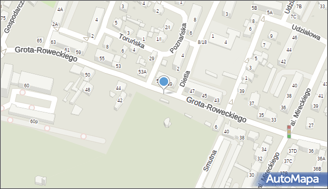 Sosnowiec, Grota-Roweckiego Stefana, gen., 40a, mapa Sosnowca