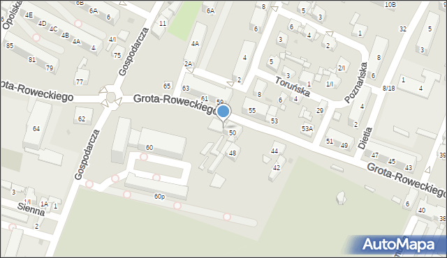 Sosnowiec, Grota-Roweckiego Stefana, gen., 52, mapa Sosnowca