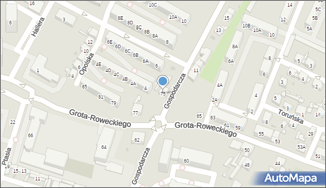 Sosnowiec, Grota-Roweckiego Stefana, gen., 75, mapa Sosnowca