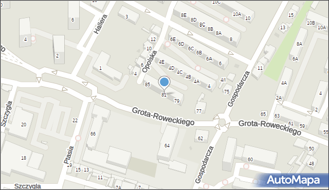 Sosnowiec, Grota-Roweckiego Stefana, gen., 81, mapa Sosnowca