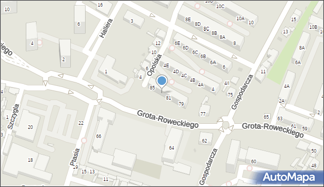 Sosnowiec, Grota-Roweckiego Stefana, gen., 83, mapa Sosnowca