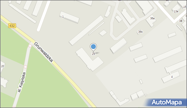 Śrem, Grunwaldzka, 23, mapa Śrem
