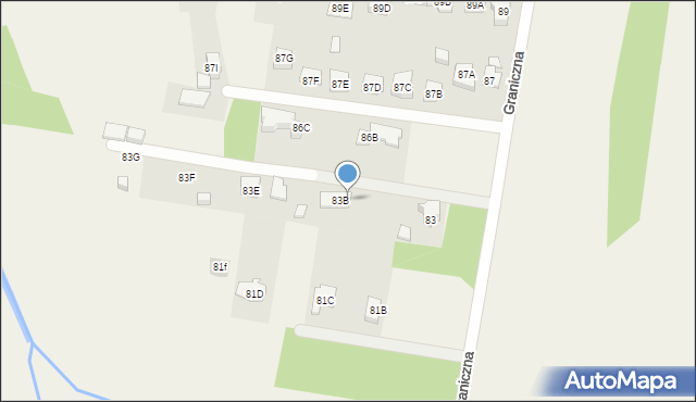 Stanisławów Pierwszy, Graniczna, 83C, mapa Stanisławów Pierwszy