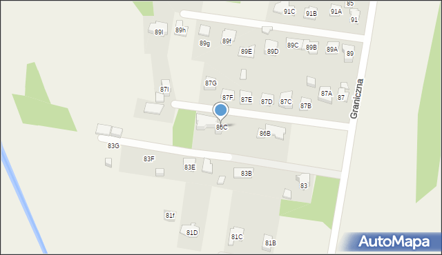 Stanisławów Pierwszy, Graniczna, 86C, mapa Stanisławów Pierwszy