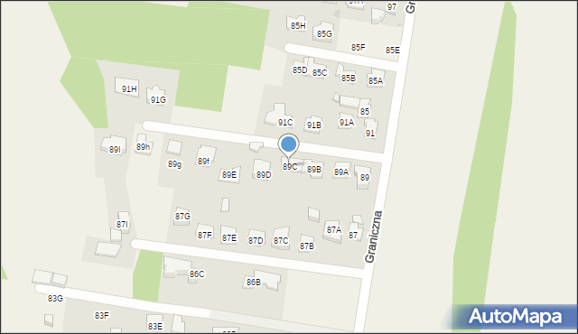 Stanisławów Pierwszy, Graniczna, 89C, mapa Stanisławów Pierwszy
