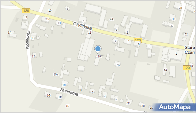 Stare Czarnowo, Gryfińska, 11A, mapa Stare Czarnowo