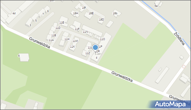 Stargard, Grunwaldzka, 11S, mapa Stargard