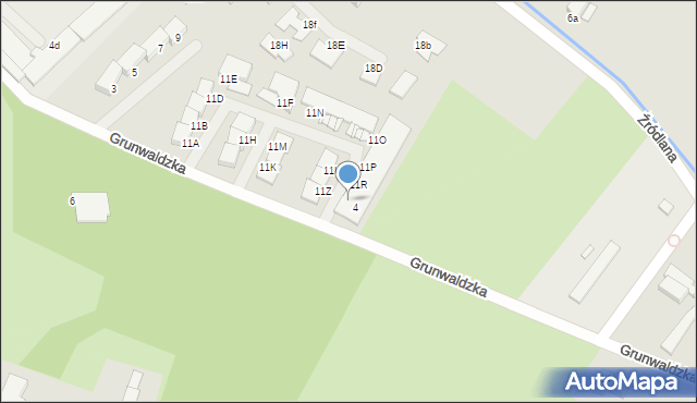 Stargard, Grunwaldzka, 11t, mapa Stargard