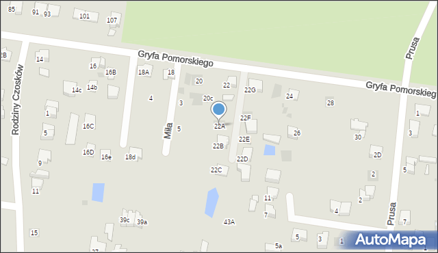 Starogard Gdański, Gryfa Pomorskiego, 22A, mapa Starogard Gdański