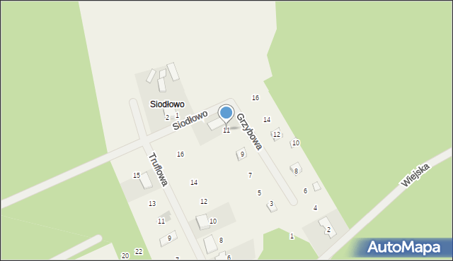 Stęszewko, Grzybowa, 11, mapa Stęszewko