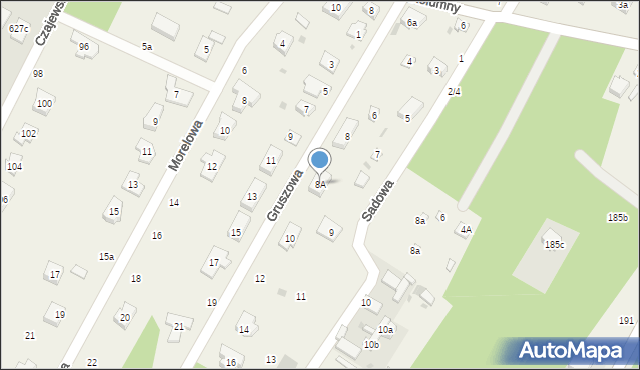 Stróża, Gruszowa, 8A, mapa Stróża